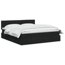 LED opbevarings seng med madras Sort 140 x 190 cm Stof