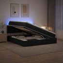 LED opbevarings seng med madras Sort 140 x 200 cm Stof