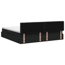 LED opbevarings seng med madras Sort 200 x 200 cm Stof