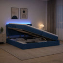 LED opbevarings seng med madras Blå 200 x 200 cm Stof