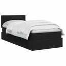 LED opbevarings seng med madras Sort 90 x 200 cm Stof