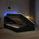 LED opbevarings seng med madras Sort 120 x 200 cm Stof
