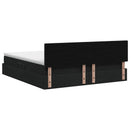 LED opbevarings seng med madras Sort 140 x 190 cm Stof