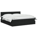 LED opbevarings seng med madras Sort 140 x 190 cm Stof