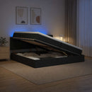 LED opbevarings seng med madras Sort 200 x 200 cm Stof