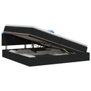 LED opbevarings seng med madras Sort 200 x 200 cm Stof
