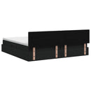 LED opbevarings seng med madras Sort 200 x 200 cm Stof