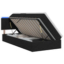 LED opbevarings seng med madras Sort 100 x 200 cm Stof