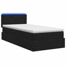 LED opbevarings seng med madras Sort 100 x 200 cm Stof