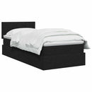 LED opbevarings seng med madras Sort 100 x 200 cm Stof