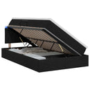 LED opbevarings seng med madras Sort 120 x 200 cm Stof