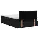 LED opbevarings seng med madras Sort 120 x 200 cm Stof