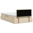LED opbevarings seng med madras Cremefarvet 120 x 200 cm Stof