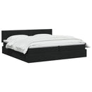 LED opbevarings seng med madras Sort 200 x 200 cm Stof