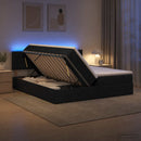 LED opbevarings seng med madras Sort 200 x 200 cm Stof