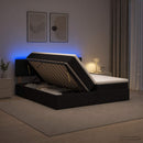 LED opbevarings seng med madras Sort 200 x 200 cm Stof