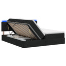 LED opbevarings seng med madras Sort 200 x 200 cm Stof