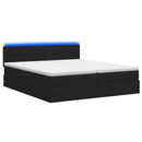 LED opbevarings seng med madras Sort 200 x 200 cm Stof