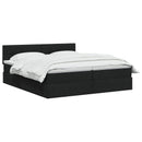 LED opbevarings seng med madras Sort 200 x 200 cm Stof