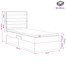 Seng med opbevaring og madras Sort 90 x 200 cm Stof