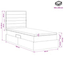Seng med opbevaring og madras Cremefarvet 100 x 200 cm Stof