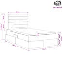 Seng med opbevaring og madras Cremefarvet 120 x 200 cm Stof