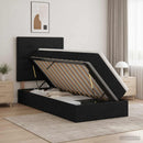 LED opbevarings seng med madras Sort 90 x 190 cm Stof