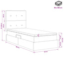 Seng med opbevaring og madras Sort 90 x 190 cm Stof
