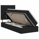 Seng med opbevaring og madras Sort 90 x 200 cm Stof