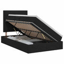 Seng med opbevaring og madras Sort 120 x 200 cm Stof