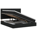 Seng med opbevaring og madras Sort 140 x 190 cm Stof