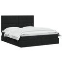 Seng med opbevaring og madras Sort 140 x 190 cm Stof