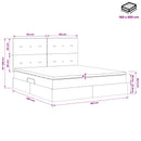 Seng med opbevaring og madras Cremefarvet 160 x 200 cm Stof