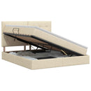 Seng med opbevaring og madras Cremefarvet 180 x 200 cm Stof