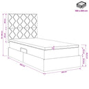 Seng med opbevaring og madras Sort 100 x 200 cm Stof