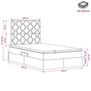 Seng med opbevaring og madras Sort 120 x 200 cm Stof