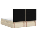 Seng med opbevaring og madras Cremefarvet 180 x 200 cm Stof