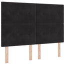Seng med opbevaring og madras Sort 160 x 200 cm Fløjl