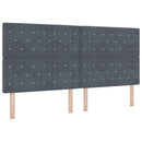 Opbevaringsseng med hovedgærde Mørkegrå 200 x 200 cm Fløjl