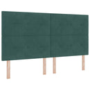 Opbevaringsseng med hovedgærde Mørkegrøn 180 x 200 cm Fløjl