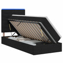 LED opbevarings seng med madras Sort 90 x 200 cm Stof
