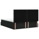 LED opbevarings seng med madras Sort 160 x 200 cm Stof