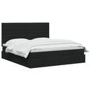 LED opbevarings seng med madras Sort 160 x 200 cm Stof