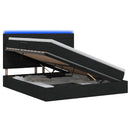 LED opbevarings seng med madras Sort 180 x 200 cm Stof