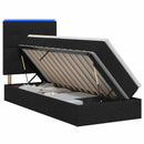 LED opbevarings seng med madras Sort 100 x 200 cm Stof