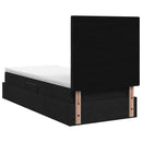 LED opbevarings seng med madras Sort 100 x 200 cm Stof