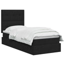 LED opbevarings seng med madras Sort 100 x 200 cm Stof