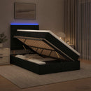 LED opbevarings seng med madras Sort 120 x 200 cm Stof