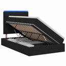 LED opbevarings seng med madras Sort 120 x 200 cm Stof