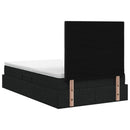 LED opbevarings seng med madras Sort 120 x 200 cm Stof